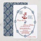 5x7 Marine Nautische Knoop Anker Huwelijksuitnodig Kaart (Voorkant / Achterkant)