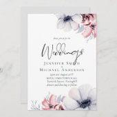 5x7 Marineblauw Koraal Bloemig Schuingeschreven Tr (Voorkant / Achterkant)