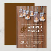 5x7 Mason Jar Candle Lights Nig Wedding Invitation Kaart (Voorkant / Achterkant)