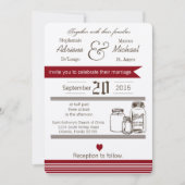 5x7 Mason Jar Country Rustieke bruiloft uitnodigin Kaart (Voorkant)