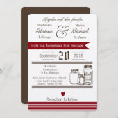 5x7 Mason Jar Country Rustieke bruiloft uitnodigin Kaart (Voorkant / Achterkant)