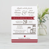 5x7 Mason Jar Country Rustieke bruiloft uitnodigin Kaart (Staand voorkant)