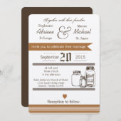 5x7 Mason Jar Country Rustieke bruiloft uitnodigin Kaart (Voorkant / Achterkant)