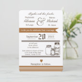 5x7 Mason Jar Country Rustieke bruiloft uitnodigin Kaart (Staand voorkant)