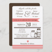 5x7 Mason Jar Country Rustieke bruiloft uitnodigin Kaart (Voorkant / Achterkant)