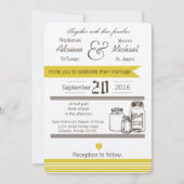 5x7 Mason Jar Country Rustieke bruiloft uitnodigin Kaart (Voorkant)