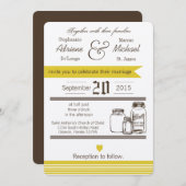 5x7 Mason Jar Country Rustieke bruiloft uitnodigin Kaart (Voorkant / Achterkant)