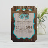 5x7 Mason Jar Initialen Rustieke bruiloft uitnodig Kaart (Staand voorkant)