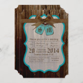 5x7 Mason Jar Initialen Rustieke bruiloft uitnodig Kaart (Voorkant / Achterkant)