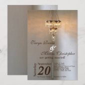 5x7 Mason Jar Kroonluchter Kaars Huwelijksuitnodig Kaart (Voorkant / Achterkant)