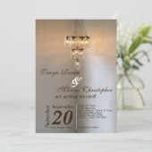 5x7 Mason Jar Kroonluchter Kaars Huwelijksuitnodig Kaart (Staand voorkant)