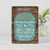 5x7 Mason Jar Wood Country Rust bruiloft uitnodigi Kaart (Staand voorkant)