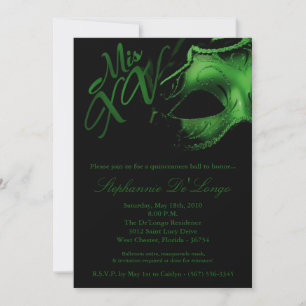 5x7 Masquerade Masker 15 Quinceanera Ball Invitati Kaart