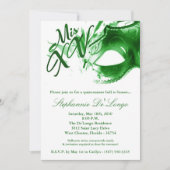 5x7 Masquerade Masker 15 Quinceanera Ball Invitati Kaart (Voorkant)