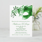 5x7 Masquerade Masker 15 Quinceanera Ball Invitati Kaart (Staand voorkant)