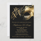 5x7 Masquerade Masker 15 Quinceanera Ball Invitati Kaart (Voorkant)