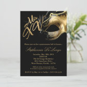 5x7 Masquerade Masker 15 Quinceanera Ball Invitati Kaart (Staand voorkant)