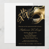 5x7 Masquerade Masker 15 Quinceanera Ball Invitati Kaart (Voorkant / Achterkant)