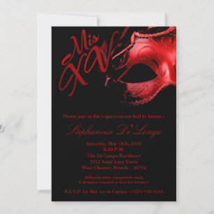 5x7 Masquerade Masker 15 Quinceanera Ball Invitati Kaart