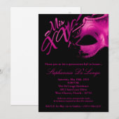 5x7 Masquerade Masker 15 Quinceanera Ball Invitati Kaart (Voorkant / Achterkant)