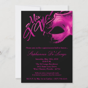5x7 Masquerade Masker 15 Quinceanera Ball Invitati Kaart