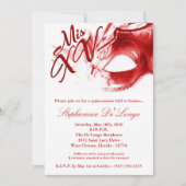 5x7 Masquerade Masker 15 Quinceanera Ball Invitati Kaart (Voorkant)
