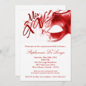 5x7 Masquerade Masker 15 Quinceanera Ball Invitati Kaart (Voorkant / Achterkant)