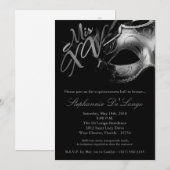 5x7 Masquerade Masker 15 Quinceanera Ball Invitati Kaart (Voorkant / Achterkant)