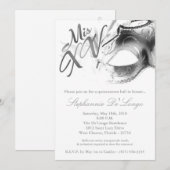 5x7 Masquerade Masker 15 Quinceanera Ball Invitati Kaart (Voorkant / Achterkant)