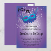 5x7 Masquerade Quinceanera Birthday Uitnodiging (Voorkant / Achterkant)