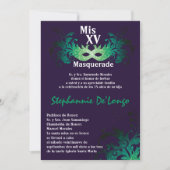 5x7 Masquerade Quinceanera Birthday Uitnodiging (Voorkant)