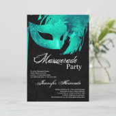 5x7 Masquerade Quinceanera Birthday Uitnodiging (Staand voorkant)