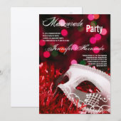 5x7 Masquerade Quinceanera Birthday Uitnodiging (Voorkant / Achterkant)