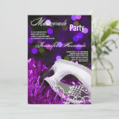5x7 Masquerade Quinceanera Birthday Uitnodiging (Staand voorkant)