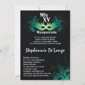 5x7 Masquerade Quinceanera Birthday Uitnodiging (Voorkant)