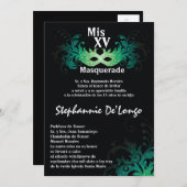 5x7 Masquerade Quinceanera Birthday Uitnodiging (Voorkant / Achterkant)