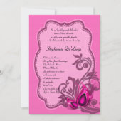 5x7 Masquerade Quinceanera Birthday Uitnodiging (Voorkant)