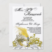 5x7 Masquerade Quinceanera Birthday Uitnodiging (Voorkant)