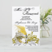 5x7 Masquerade Quinceanera Birthday Uitnodiging (Staand voorkant)