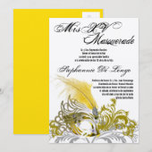 5x7 Masquerade Quinceanera Birthday Uitnodiging (Voorkant / Achterkant)