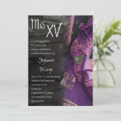 5x7 Masquerade Quinceanera Birthday Uitnodiging (Staand voorkant)