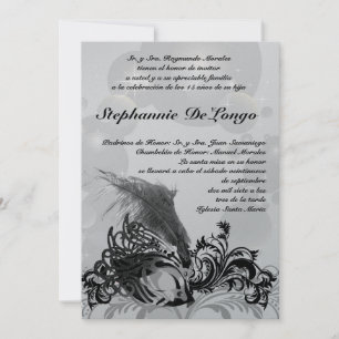 5x7 Masquerade Quinceanera Birthday Uitnodiging