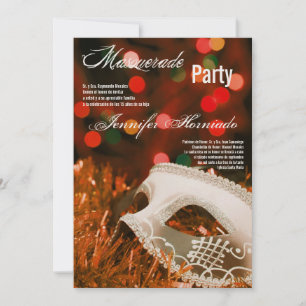 5x7 Masquerade Quinceanera Birthday Uitnodiging