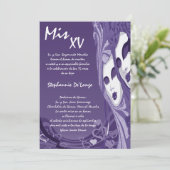 5x7 Masquerade Quinceanera Birthday Uitnodiging (Staand voorkant)