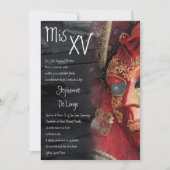 5x7 Masquerade Quinceanera Birthday Uitnodiging (Voorkant)