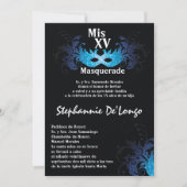5x7 Masquerade Quinceanera Birthday Uitnodiging (Voorkant)