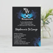 5x7 Masquerade Quinceanera Birthday Uitnodiging (Staand voorkant)