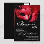 5x7 Masquerade Quinceanera Birthday Uitnodiging (Voorkant / Achterkant)