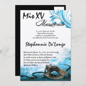 5x7 Masquerade Quinceanera Birthday Uitnodiging (Voorkant / Achterkant)
