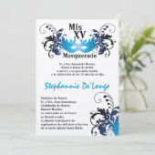 5x7 Masquerade Quinceanera Birthday Uitnodiging (Staand voorkant)